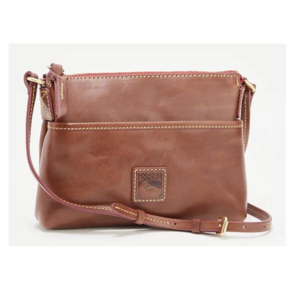 Dooney & Bourke Florentine Ginger Crossbody and Key Fob chestnut bag A463657 - Picture 2 of 9